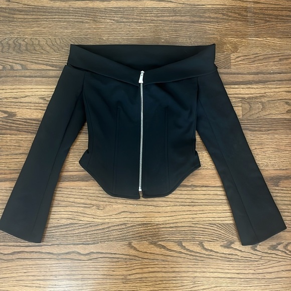 ZARA LIMITED EDITION off the shoulder Blouse Black Size XS New With Tag - Picture 9 of 16